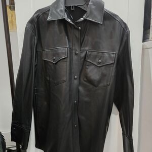 Mango Black Shirt Jacket